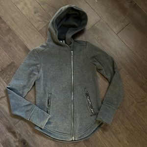 Athleta offset zipper hooded sweatshirt jacket XS